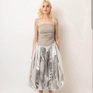 AMYLYNN Viral Metallic Puffball Dress